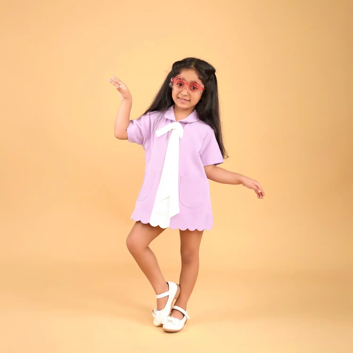 Tie-Look Lavender Birthday Dress