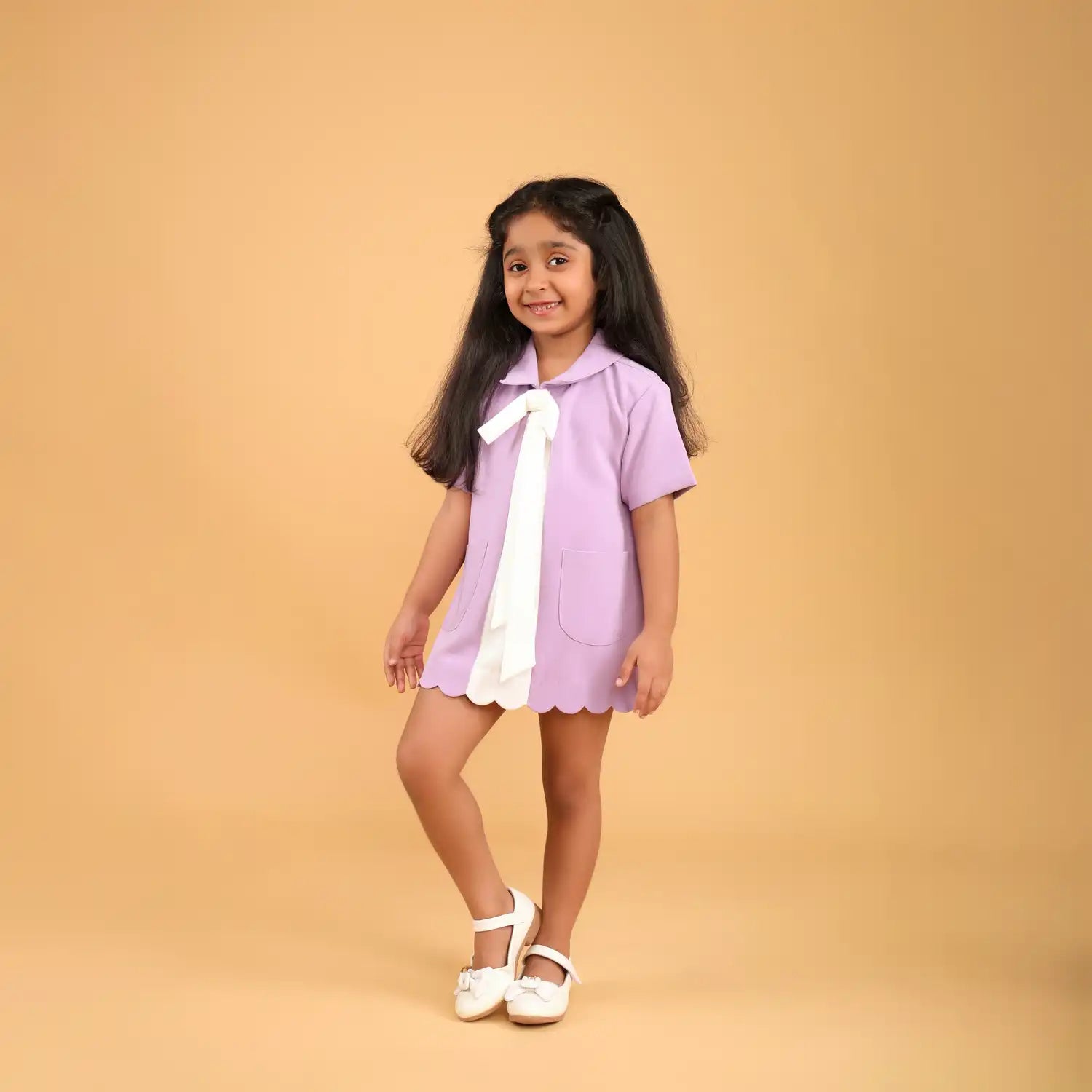 Tie-Look Lavender Birthday Dress