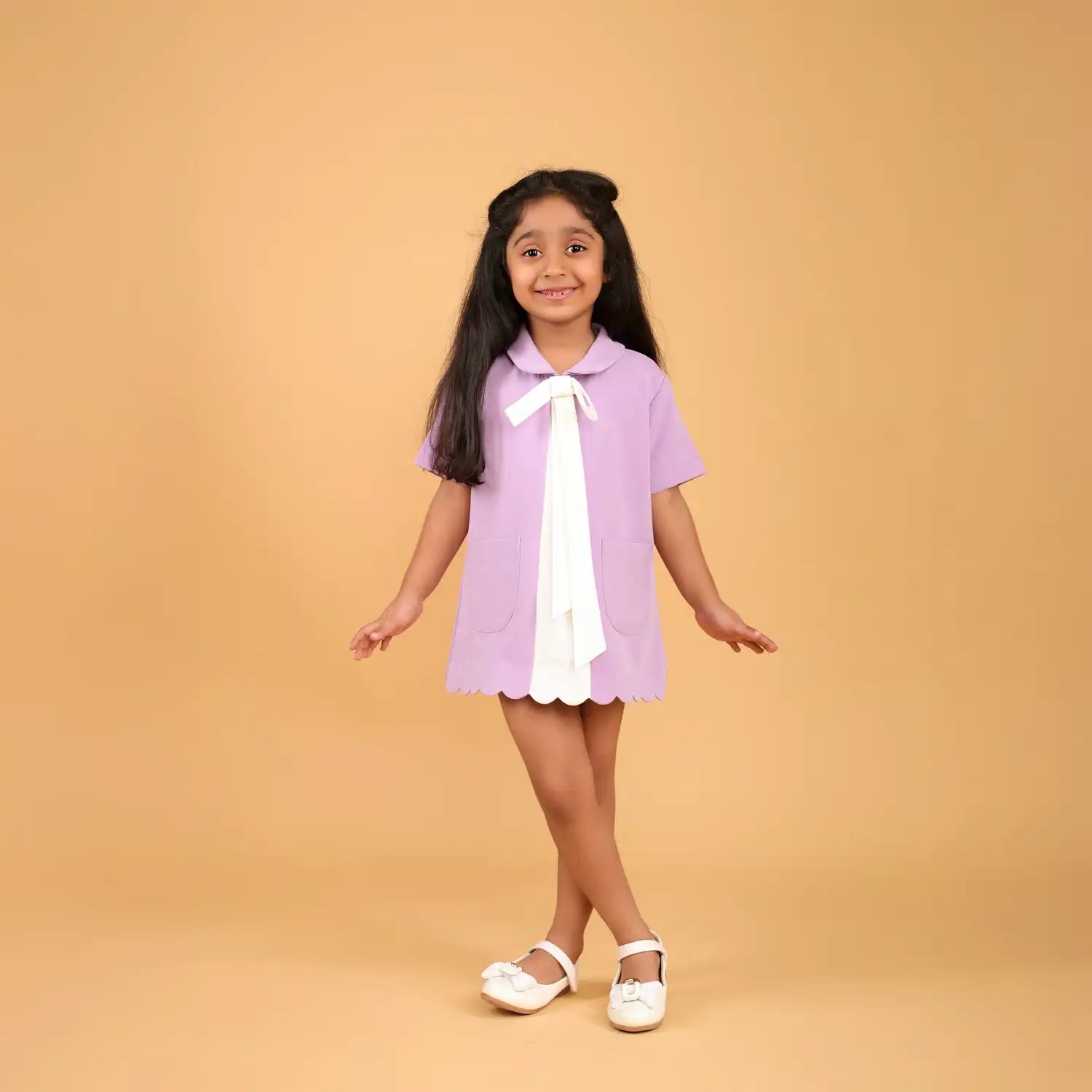 Tie-Look Lavender Birthday Dress