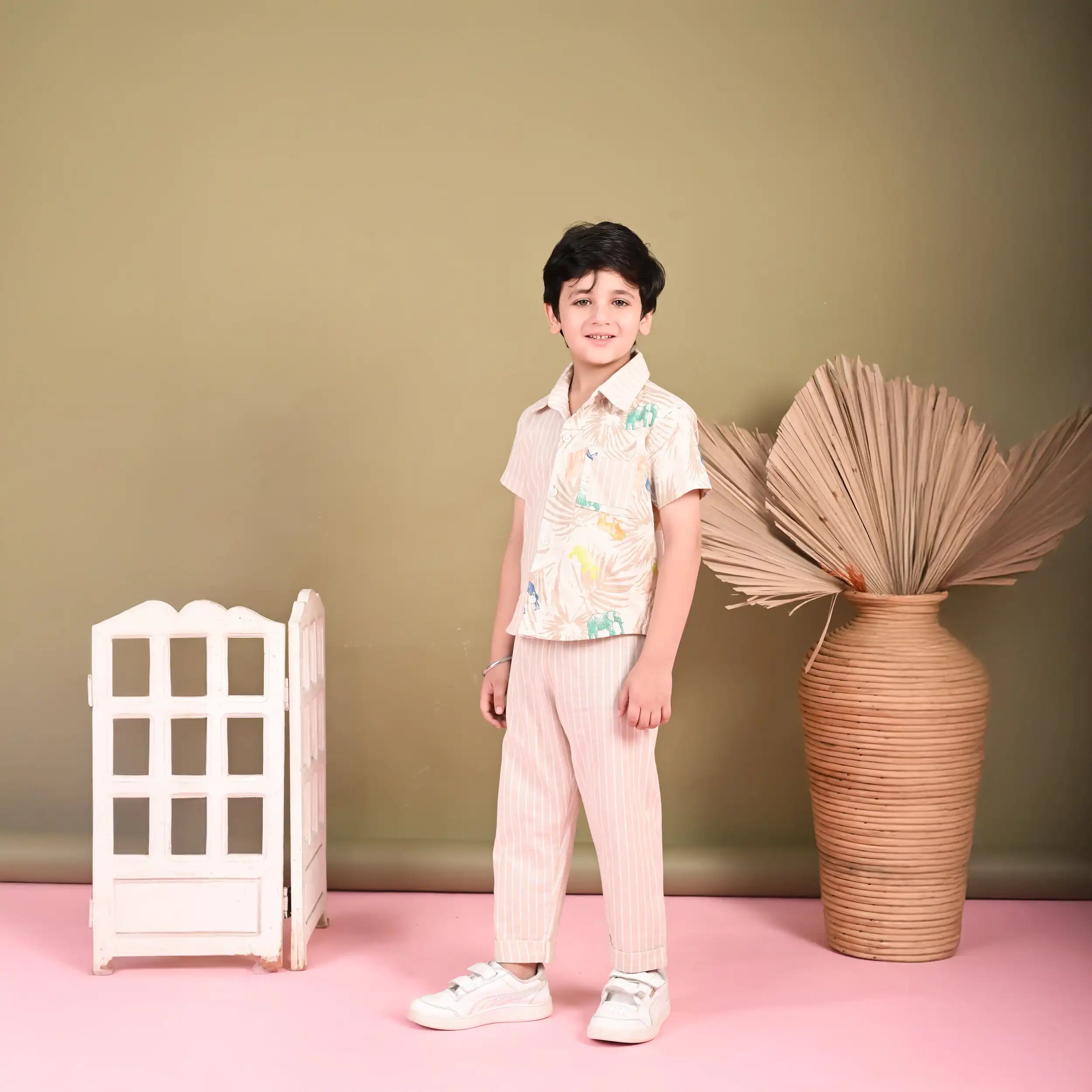 Wild Whimsy Animal Print Linen Co-ord Set