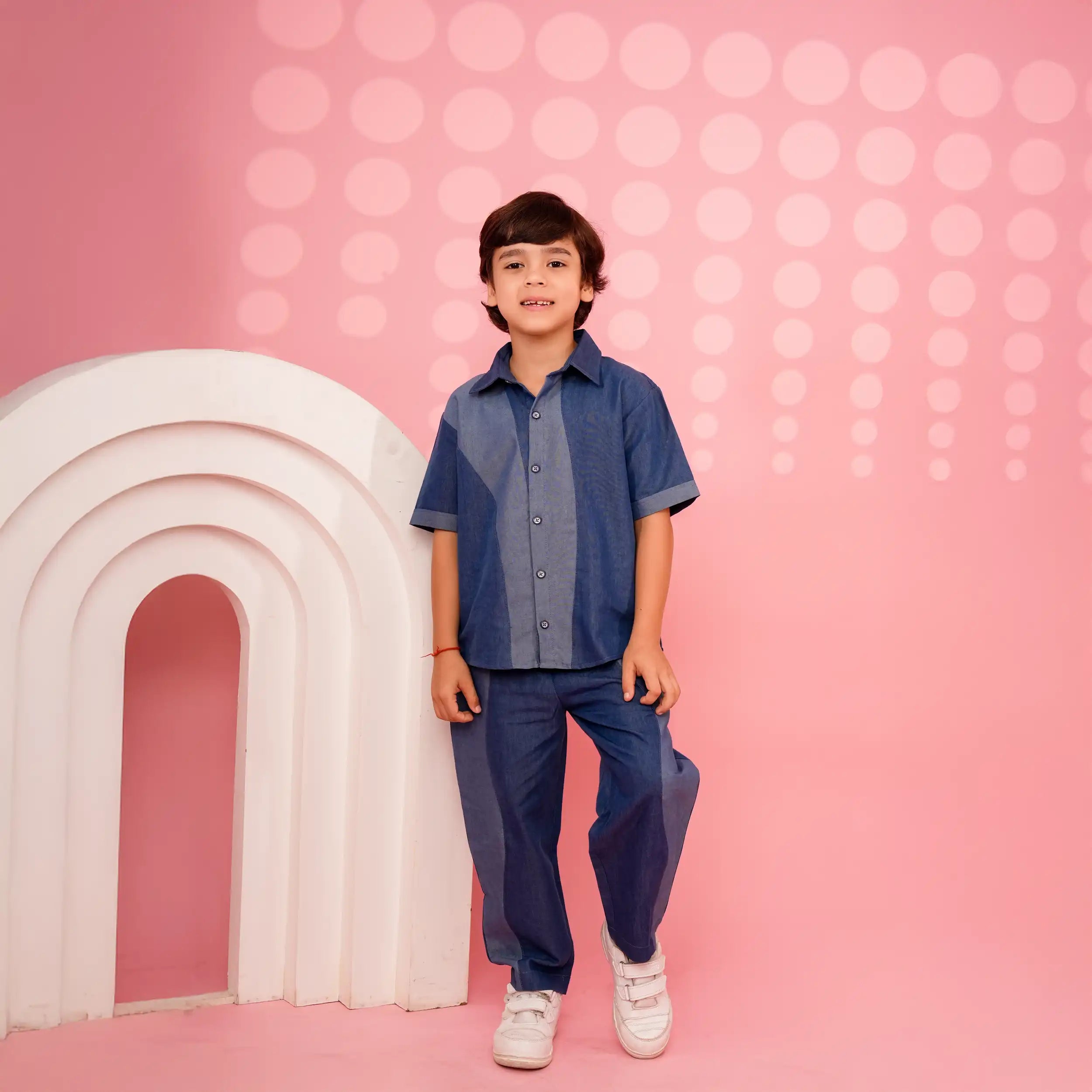 Indigo Dual-Tone Denim Co-ord Set