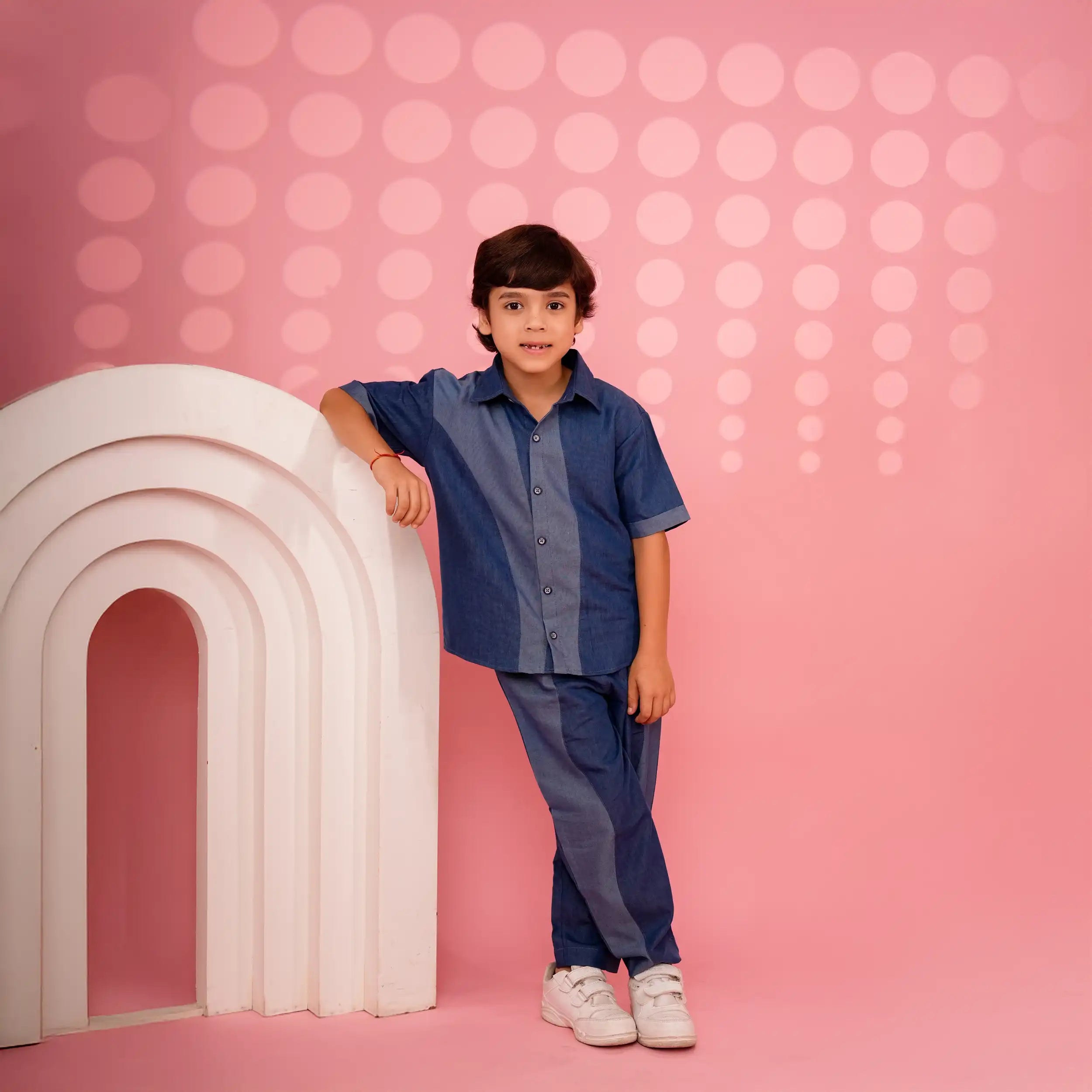 Indigo Dual-Tone Denim Co-ord Set