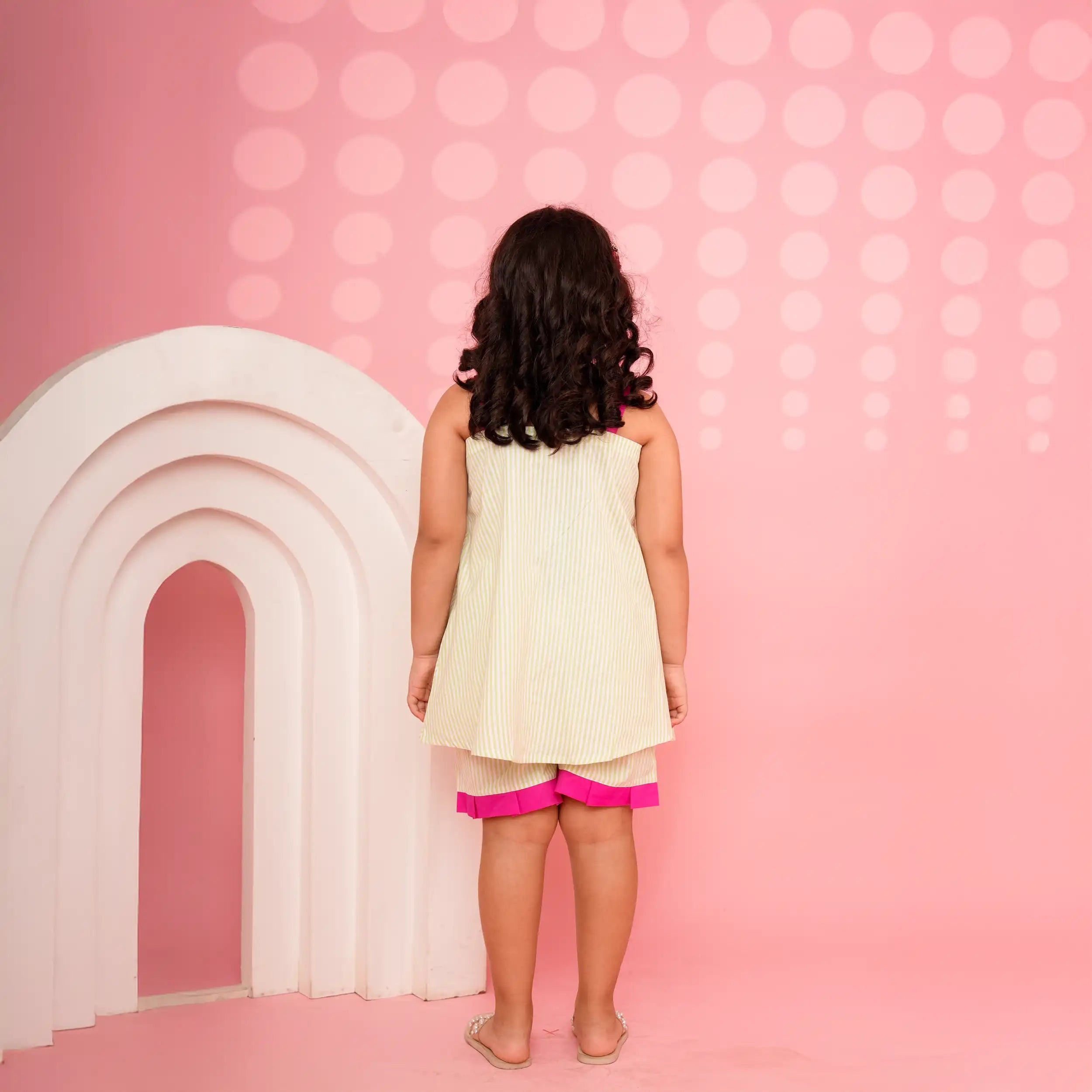 Stripe Pop Co-ord Set with Hot Pink Bow