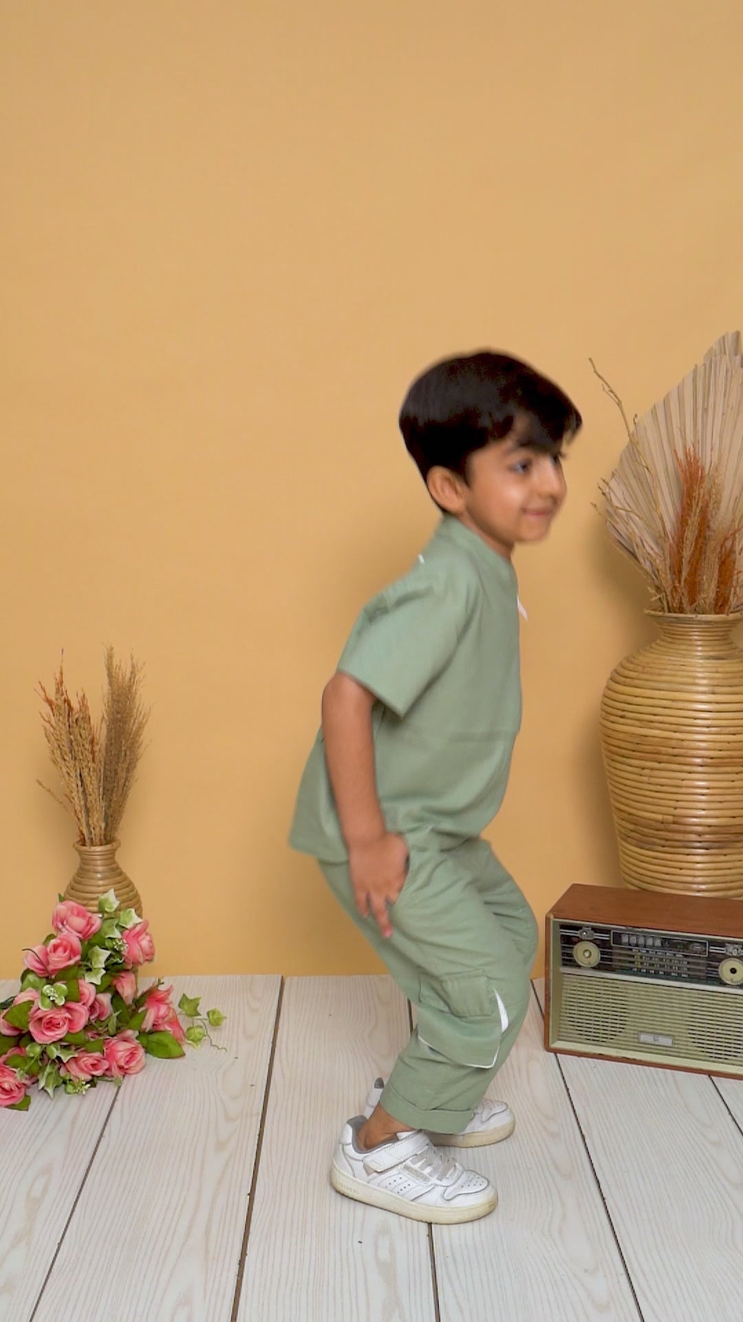 Heena Green  Pure Linen Co-ord Set with “Roarsome” Embroidery & 3D Pockets